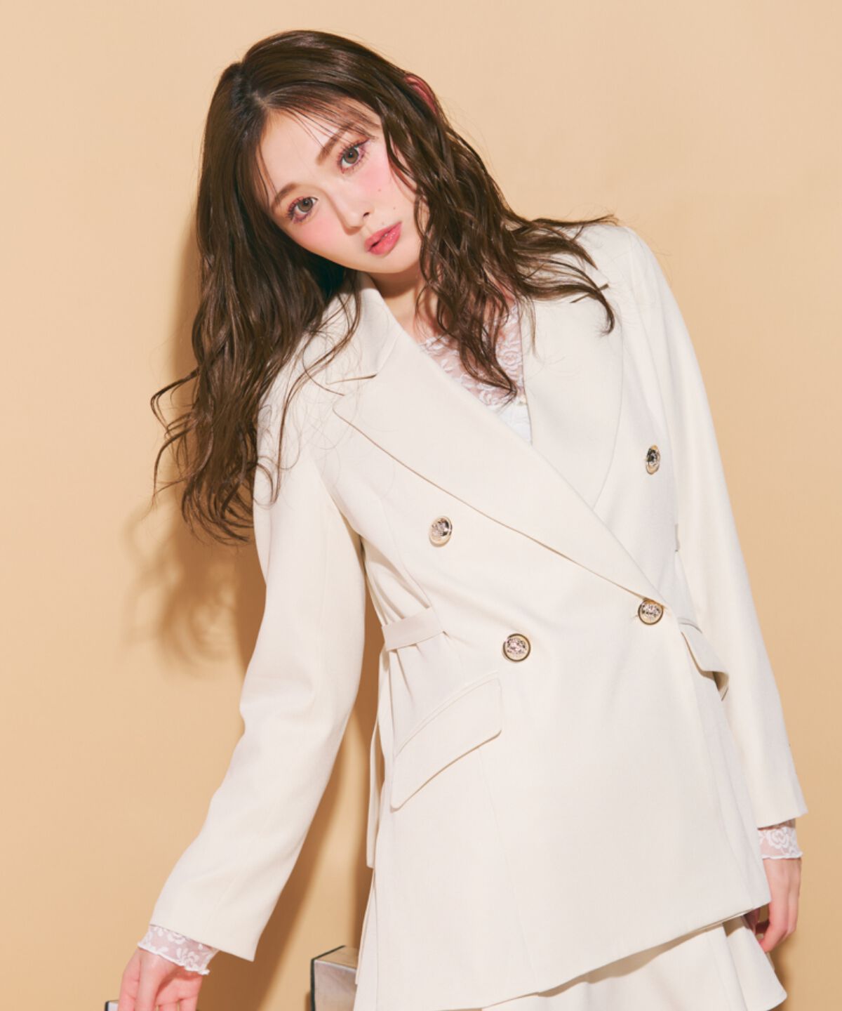 REDYAZEL「サイドベルトダブルジャケット」|テーラードジャケット|