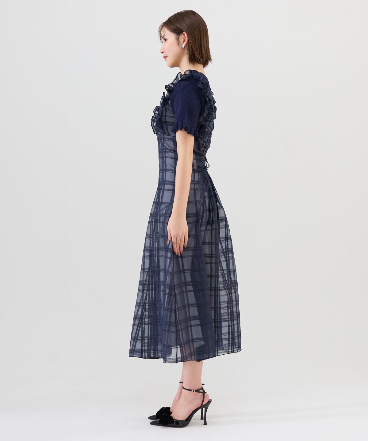REDYAZEL「ショルダーフリルドッキングワンピース」|ワンピース|
