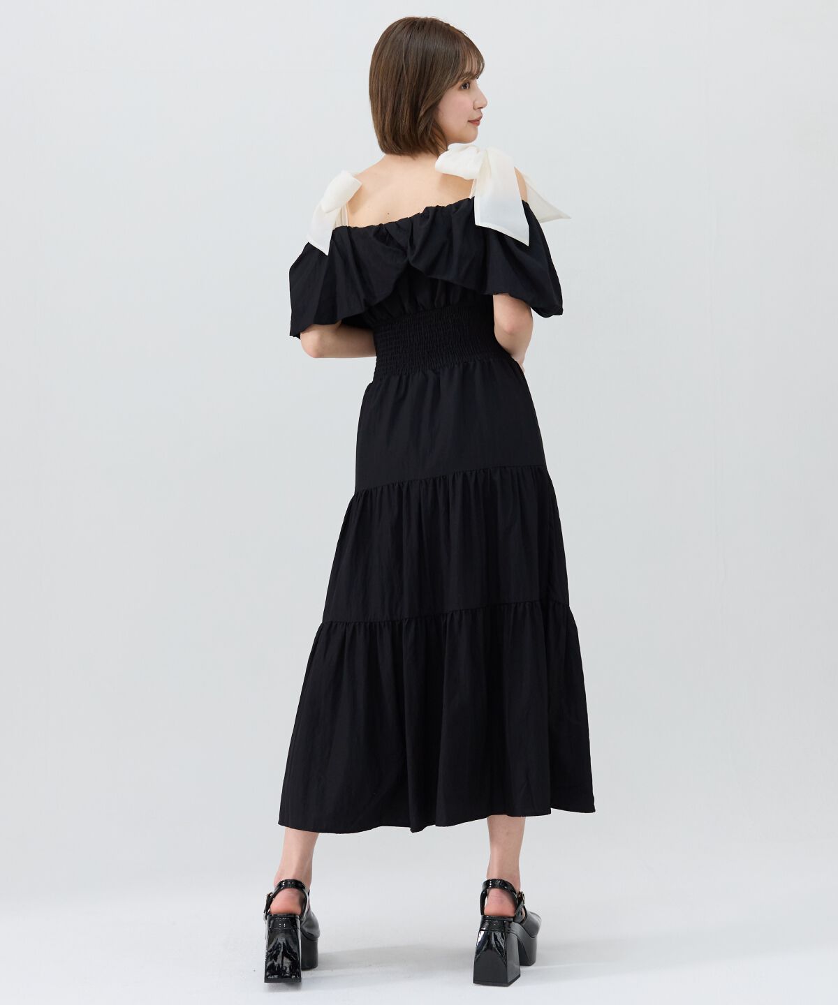 REDYAZEL「ショルダーリボンオフショルワンピース」|ワンピース|