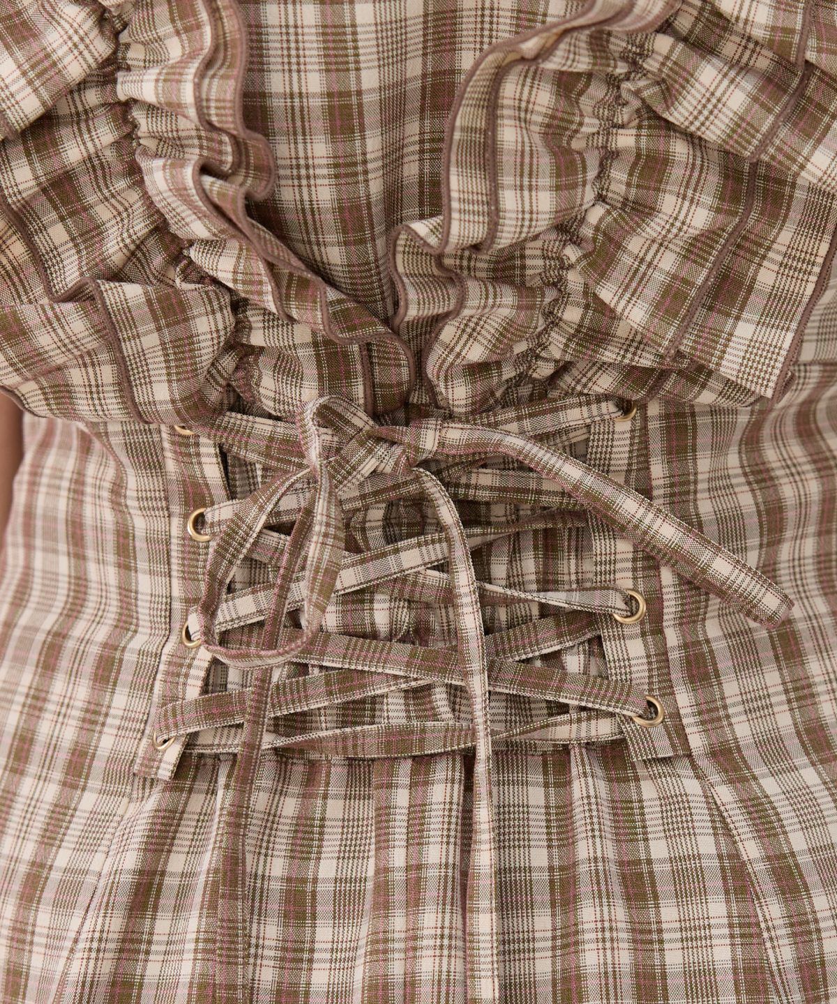 REDYAZEL「2wayフリルショルダーチェックワンピース」|ワンピース|