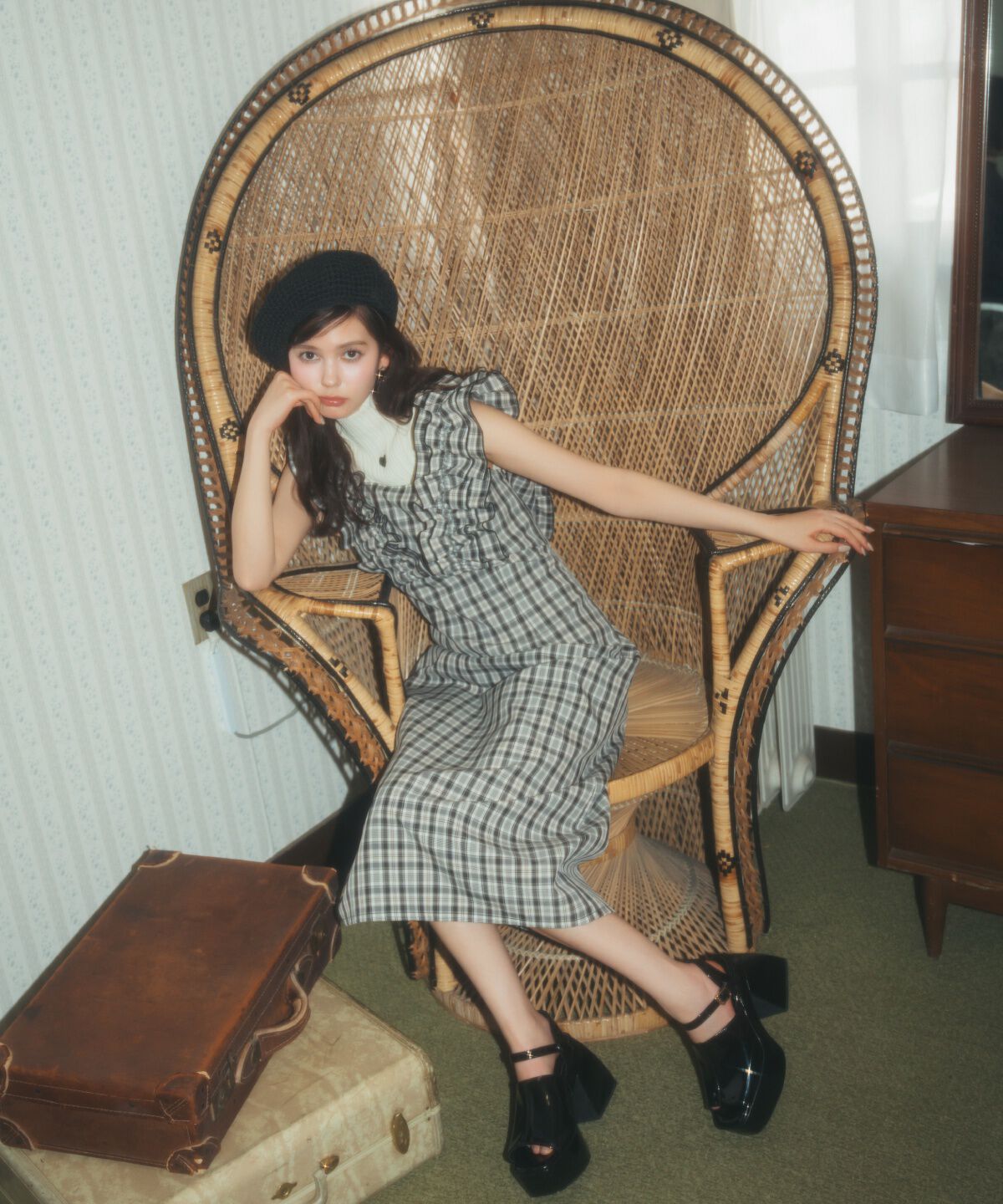 REDYAZEL「2wayフリルショルダーチェックワンピース」|ワンピース|