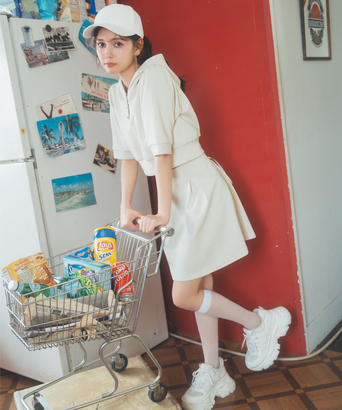 REDYAZEL「レースアップフレアミニスカート」|フレア|