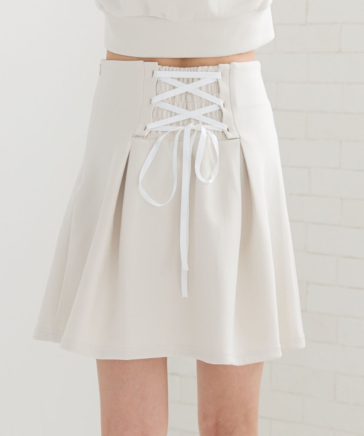 REDYAZEL「レースアップフレアミニスカート」|フレア|