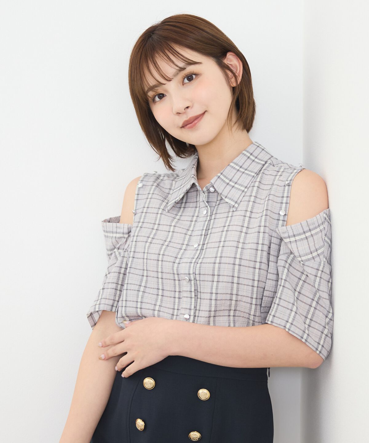 REDYAZEL「2WAYスリーブチェックトップス」|シャツ・ブラウス|