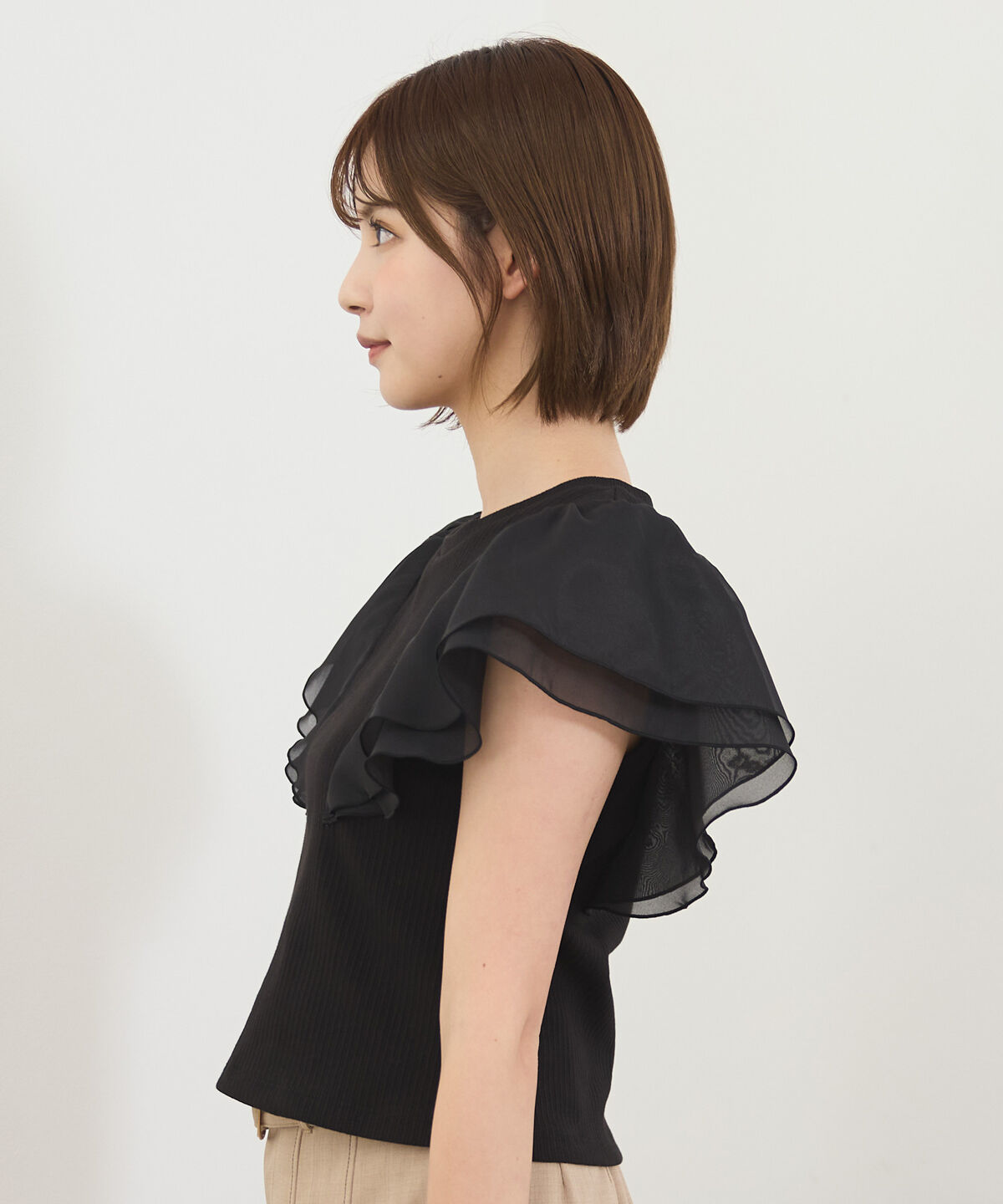 REDYAZEL「シアーフレアスリーブリブカットソー」|Tシャツ・カットソー|