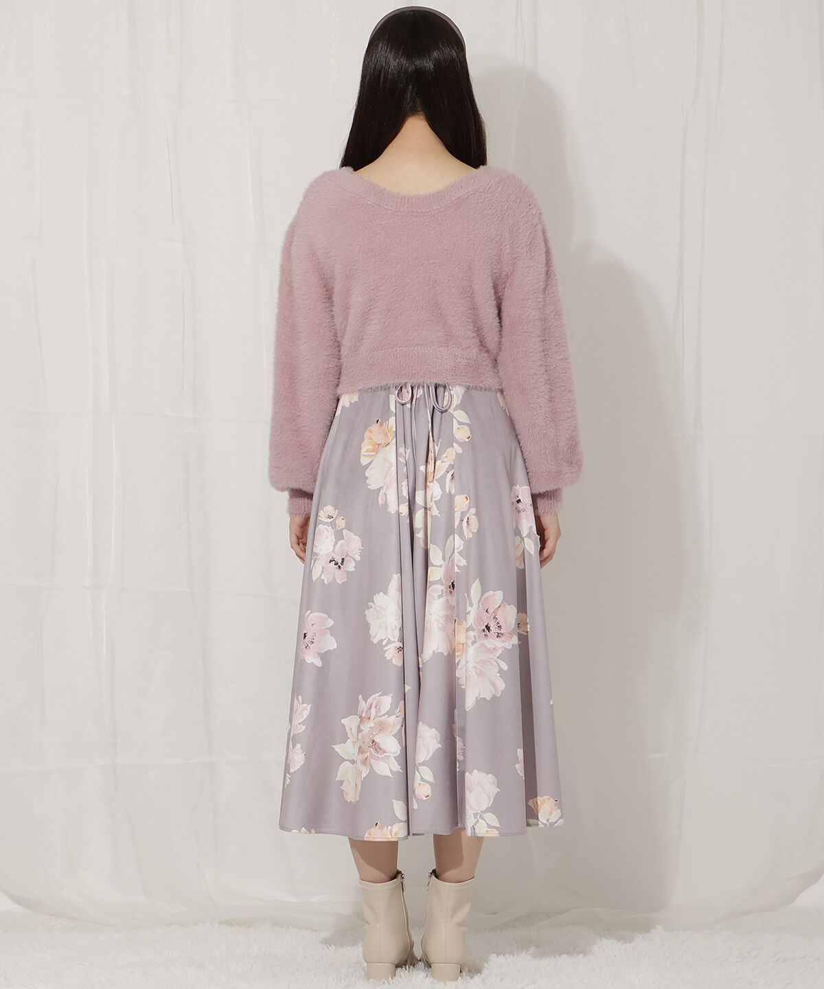 WILLSELECTION「シャギーニット&times;フレアワンピース」|ワンピース|