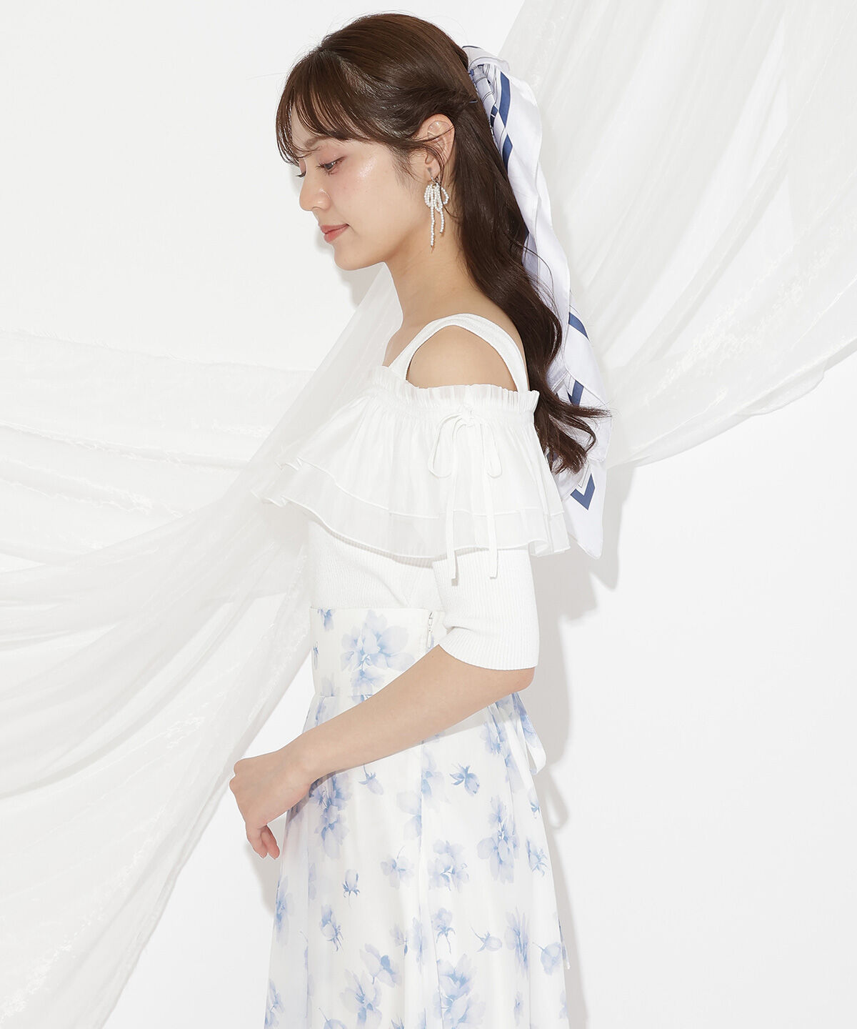 WILLSELECTION「シアーボリュームフリルニットプルオーバー」|ニット・セーター|