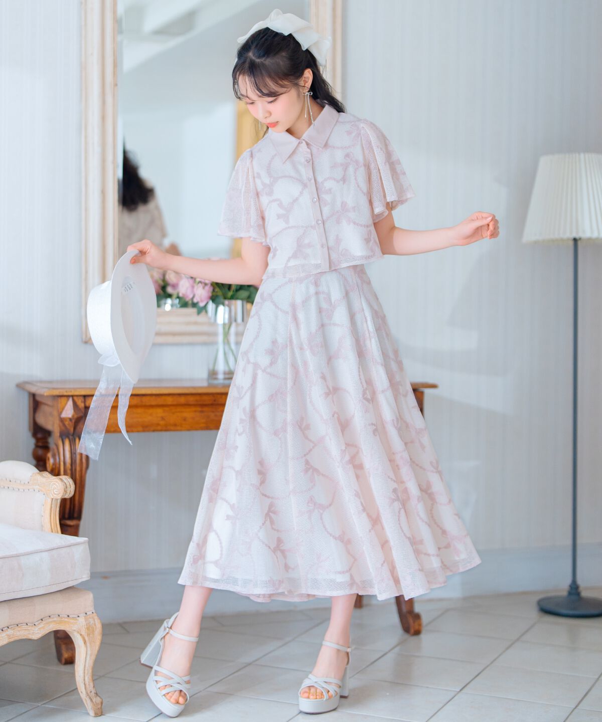 WILLSELECTION「リボンレーススカート」|フレア|