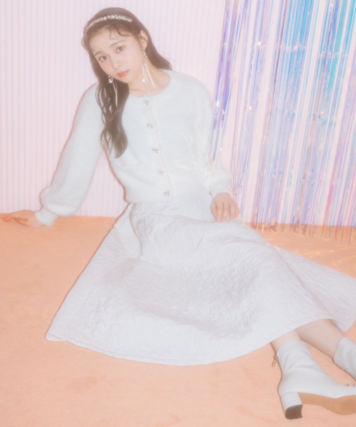 WILLSELECTION「リボンボタンフェザーカーディガン」|カーディガン|