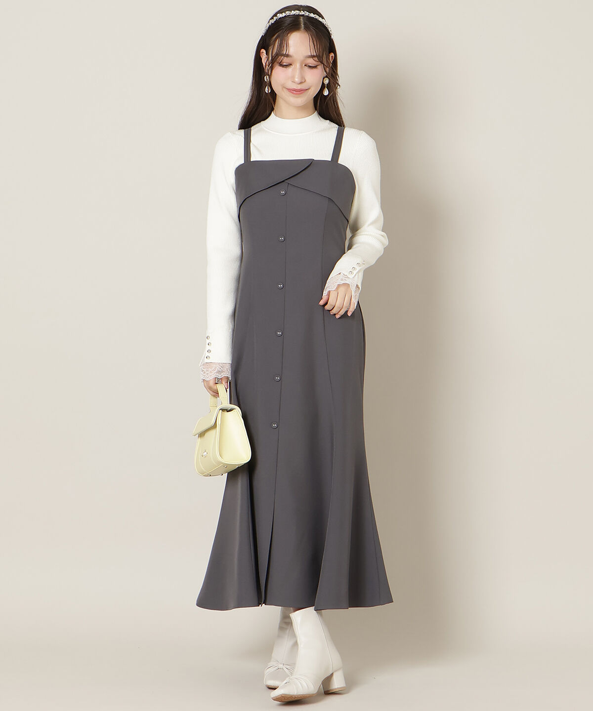 WILLSELECTION「フロントスリットマーメイドワンピース」|ワンピース|ﾁｬｺｰﾙｸﾞﾚｰ