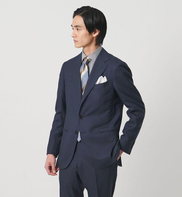 UNITED ARROWS「タスマニアウール ピンチェック シングル 3ボタン スーツ S-MODEL　ヨコストレッチ 撥水」|スーツ|