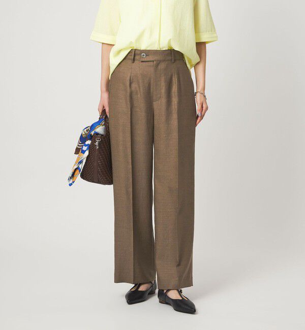 UNITED ARROWS green label relaxing「［size SHORT/TALLあり］リネンライク ストレート パンツ」|スラックス|