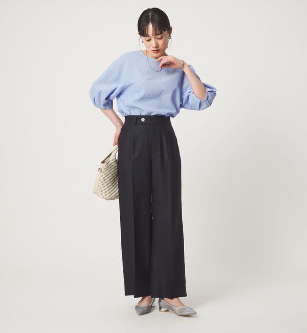 UNITED ARROWS green label relaxing「［size SHORT/TALLあり］リネンライク ストレート パンツ」|スラックス|