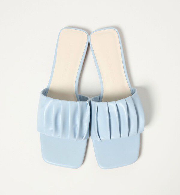 EMMEL REFINES「＜EMMEL REFINES＞EM ギャザー フラット サンダル」|サンダル|LT.BLUE