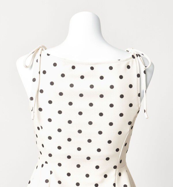 UNITED ARROWS green label relaxing「ハイネックWリボンフレア&ショーツ ドット柄 オフホワイト スイムウェア / 水着」|その他|