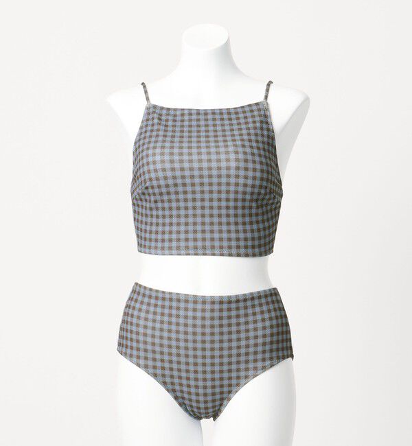 UNITED ARROWS green label relaxing「ハイネックビスチェ チェック柄 A スイムウェア / 水着」|スポーツ|