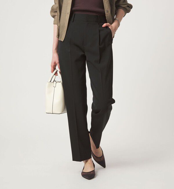 UNITED ARROWS green label relaxing「［size SHORT/TALLあり］サラフール テーパード パンツ 」|スラックス|BLACK