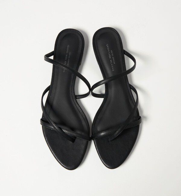 UNITED ARROWS green label relaxing「ライン フラット サンダル」|サンダル|BLACK