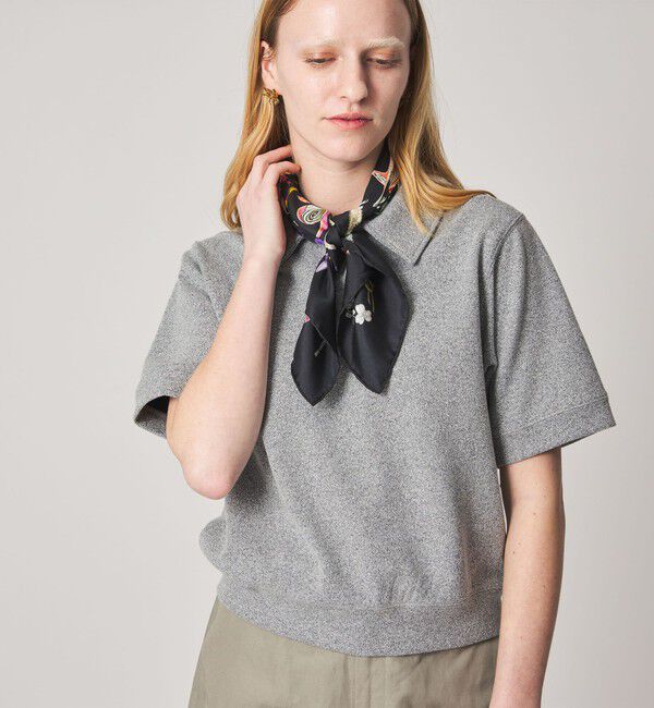 STEVEN ALAN「＜Steven Alan＞ブークレ ダンボール ワンボタン ハーフスリーブ プルオーバー」|Tシャツ・カットソー|