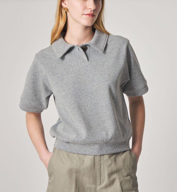 STEVEN ALAN「＜Steven Alan＞ブークレ ダンボール ワンボタン ハーフスリーブ プルオーバー」|Tシャツ・カットソー|