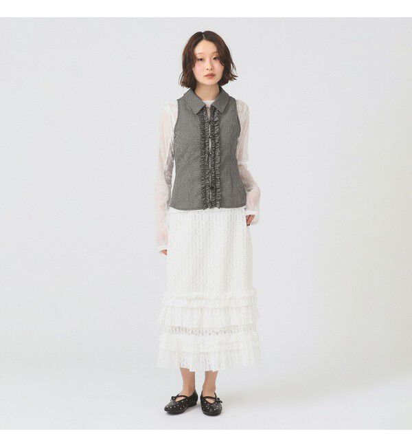 Ray BEAMS 「カット レース ティアード ヘム スカート」|スカート|