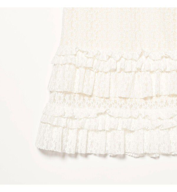 Ray BEAMS 「カット レース ティアード ヘム スカート」|スカート|