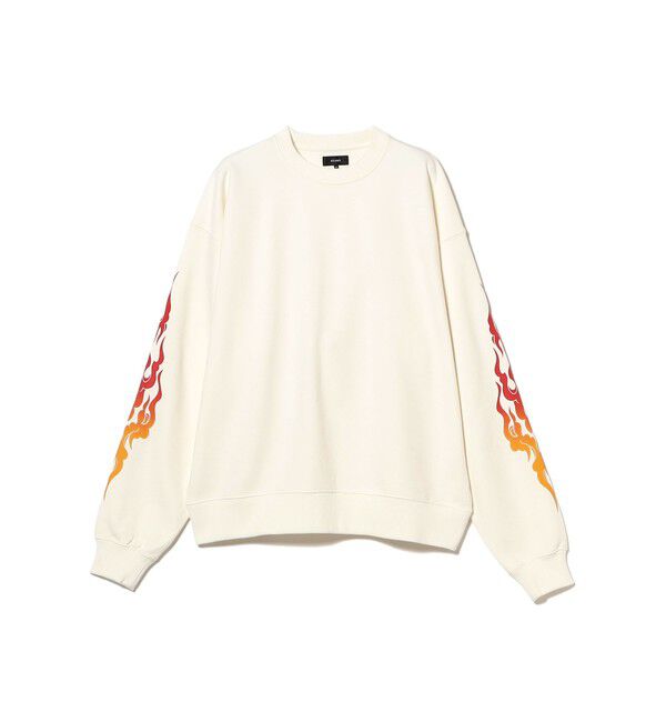 BEAMS「ワイドショートフィット ファイヤーアーム クルースウェット」|スウェット・ジャージ|