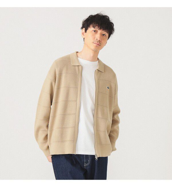 BEAMS「【別注】LACOSTE / ジップ カーディガン」|ニット・セーター|VENNOS