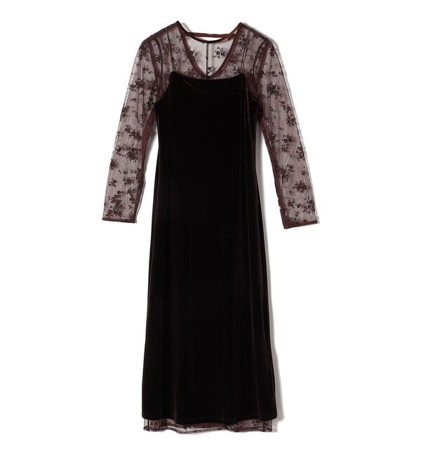 SHIPS for women「kaene:フロッキー レース ポリエステルベロア 2WAY ドレス（セレモニー対応可）」|ワンピース|