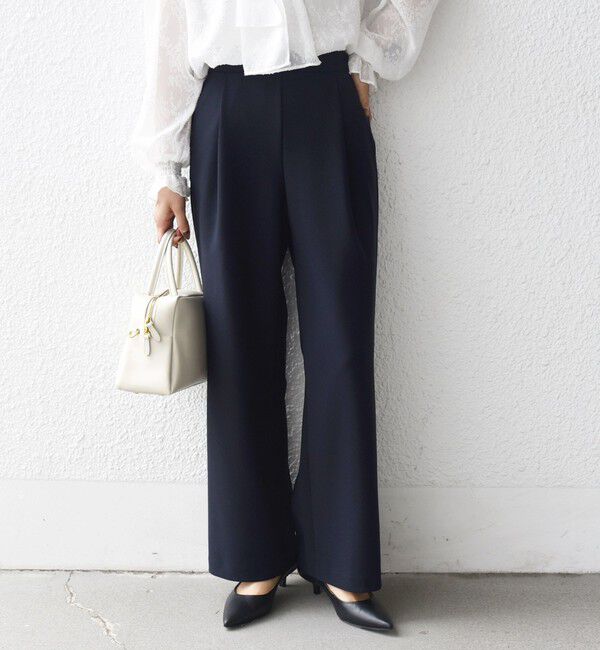 SHIPS for women「【SHIPS別注】kaene:〈洗濯機可能〉ダンボール ストレート タック パンツ（セレモニー対応可）」|その他|