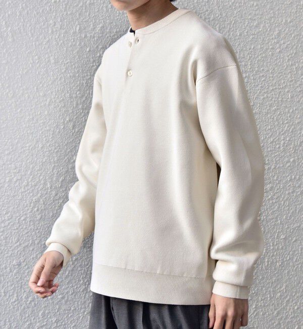 SHIPS any「SHIPS any:〈手洗い可能〉ミラノリブ コットンライク ヘンリーネック ニット◇」|ニット・セーター|