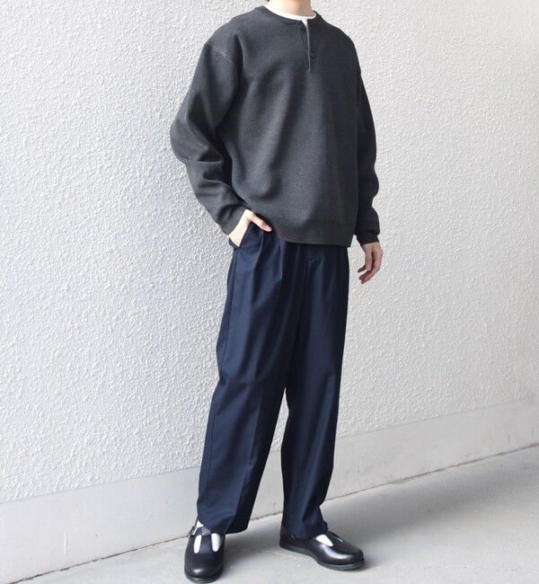 SHIPS any「SHIPS any:〈手洗い可能〉ミラノリブ コットンライク ヘンリーネック ニット◇」|ニット・セーター|