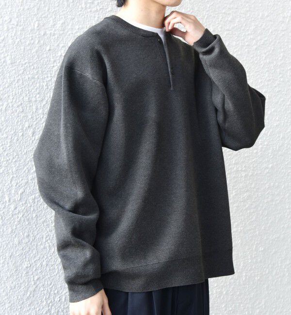 SHIPS any「SHIPS any:〈手洗い可能〉ミラノリブ コットンライク ヘンリーネック ニット◇」|ニット・セーター|