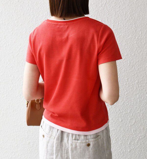 SHIPS any「《予約》SHIPS any:〈手洗い可能〉レイヤード シアー ワッフル TEE」|Tシャツ・カットソー|