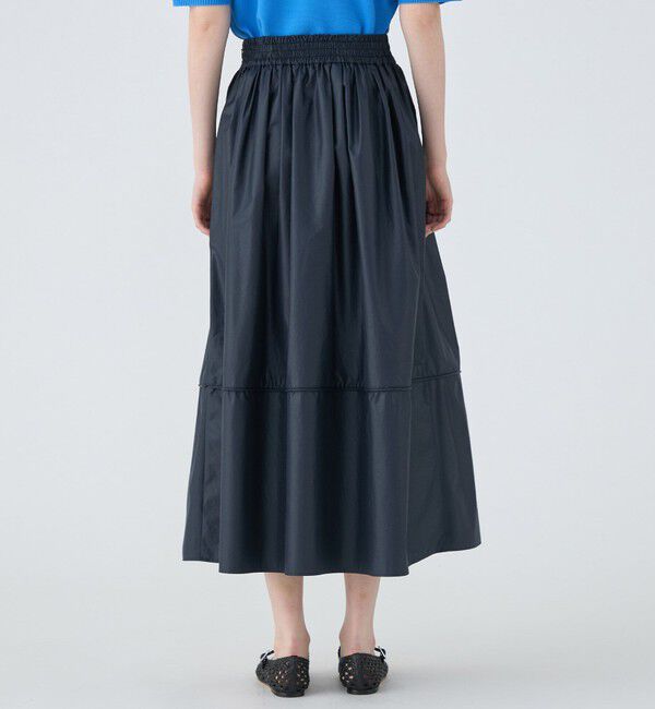 MACPHEE「クリスピータフタ ギャザーマキシスカート」|フレア|