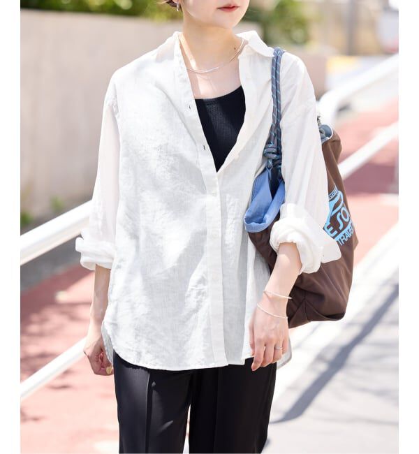 SLOBE IENA「《追加2》リネンコットンレギュラーシャツ」|シャツ・ブラウス|