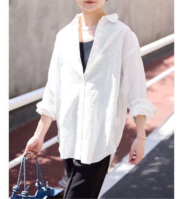 SLOBE IENA「《追加2》リネンコットンレギュラーシャツ」|シャツ・ブラウス|