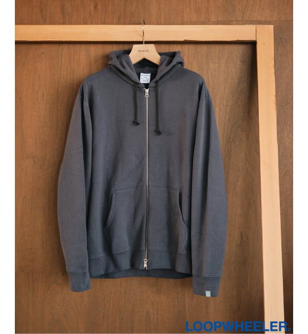EDIFICE「LOOPWHEELER &times; LOWERCASE for EDIFICE ライトツリウラケ ジップパーカー」|パーカー|グレー