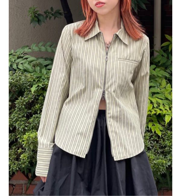 Oriens JOURNAL STANDARD「《追加》ダブルジップストライプシャツ」|シャツ・ブラウス|