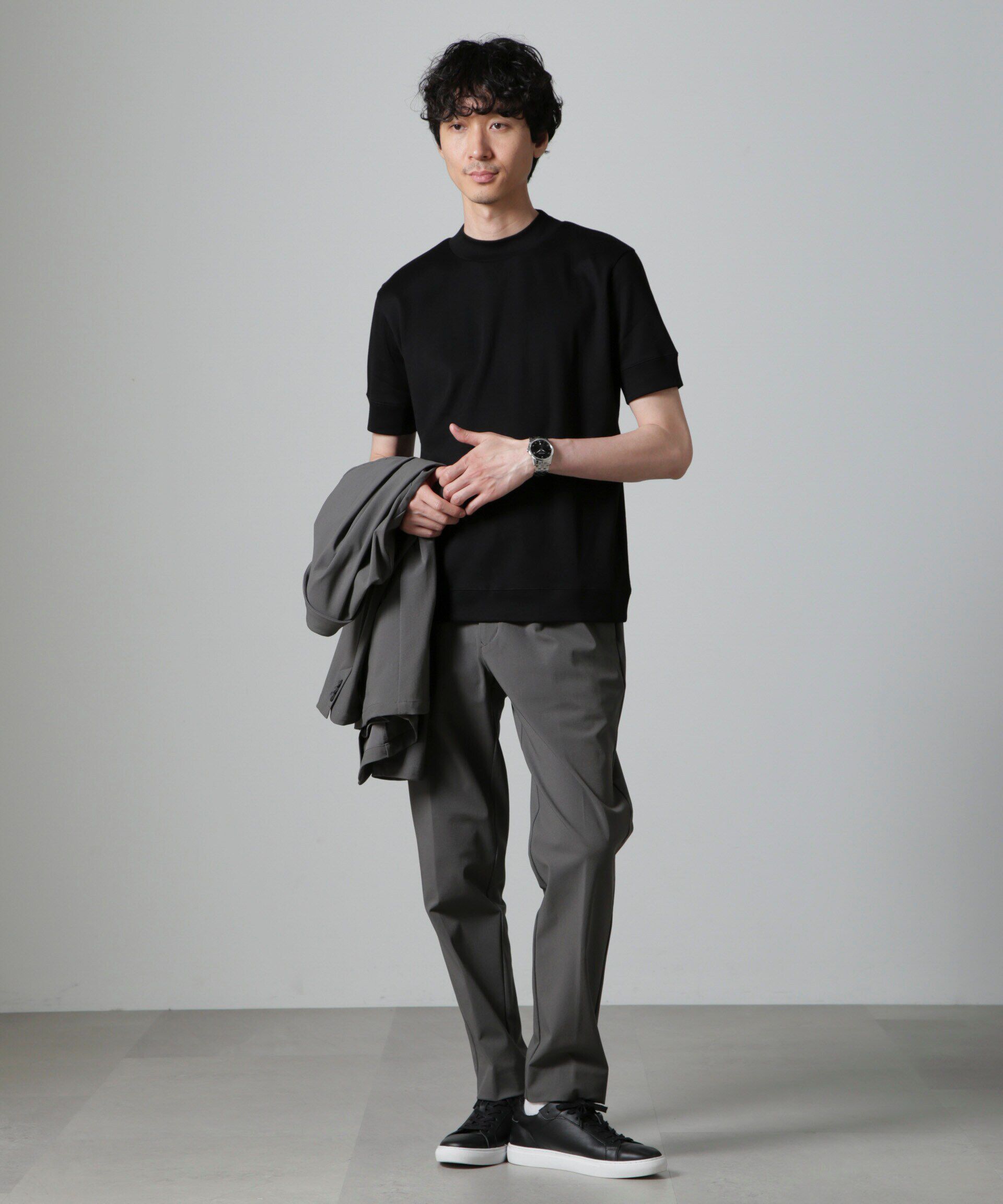 nano･universe「「FORMAL JERSEY」モックネックカットソー半袖」|Tシャツ・カットソー|