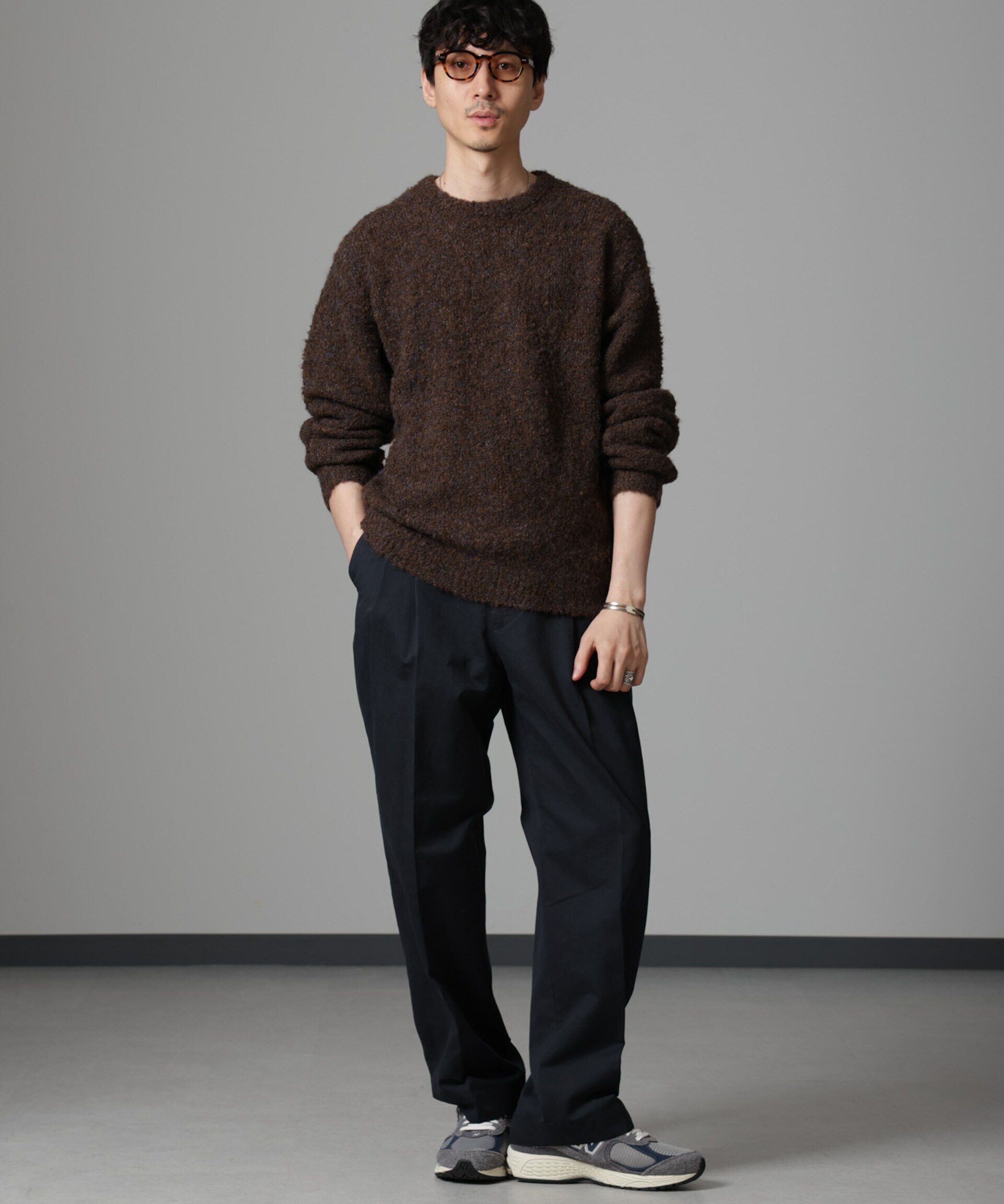 nano･universe「ウールミックスブークレニット」|ニット・セーター|