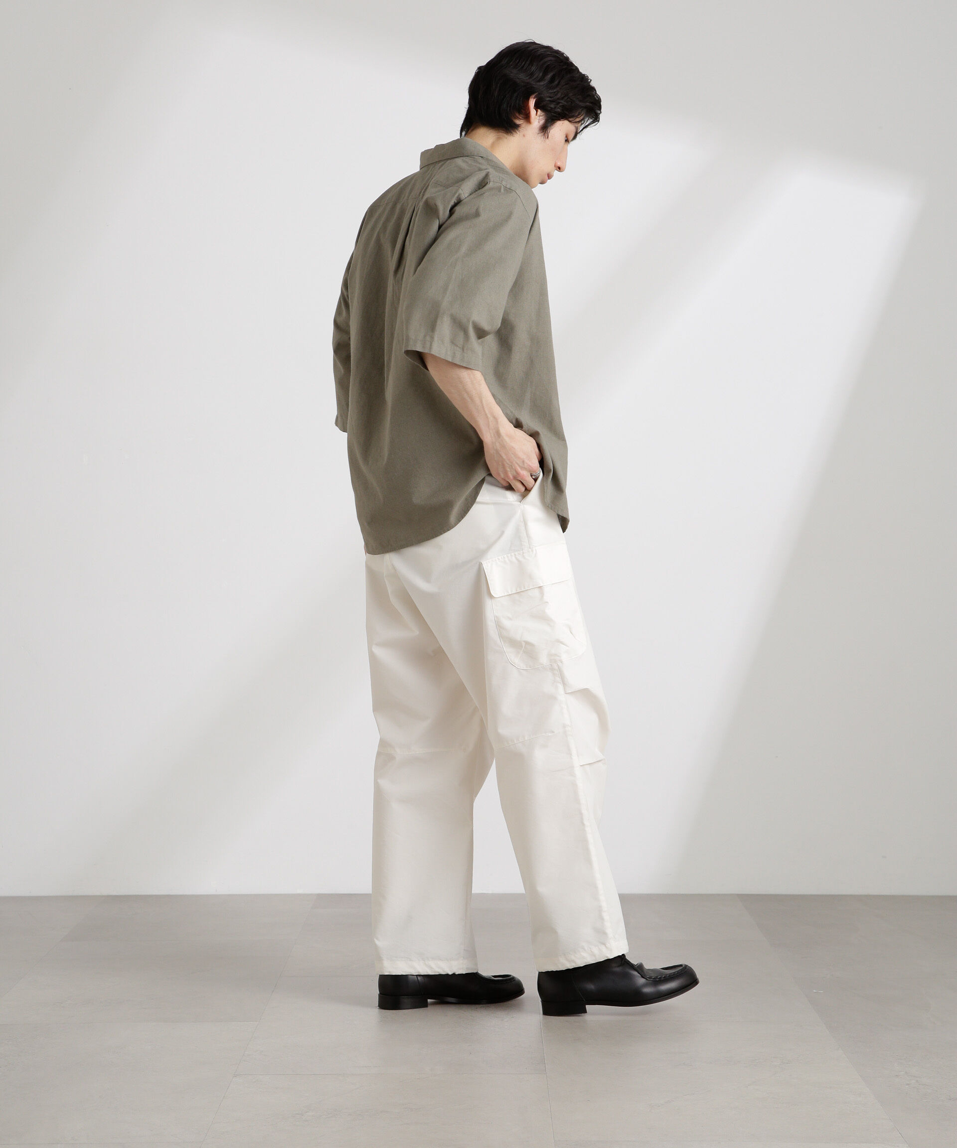 nano･universe「クールマックスリネンレギュラーカラー7分袖」|シャツ・ブラウス|