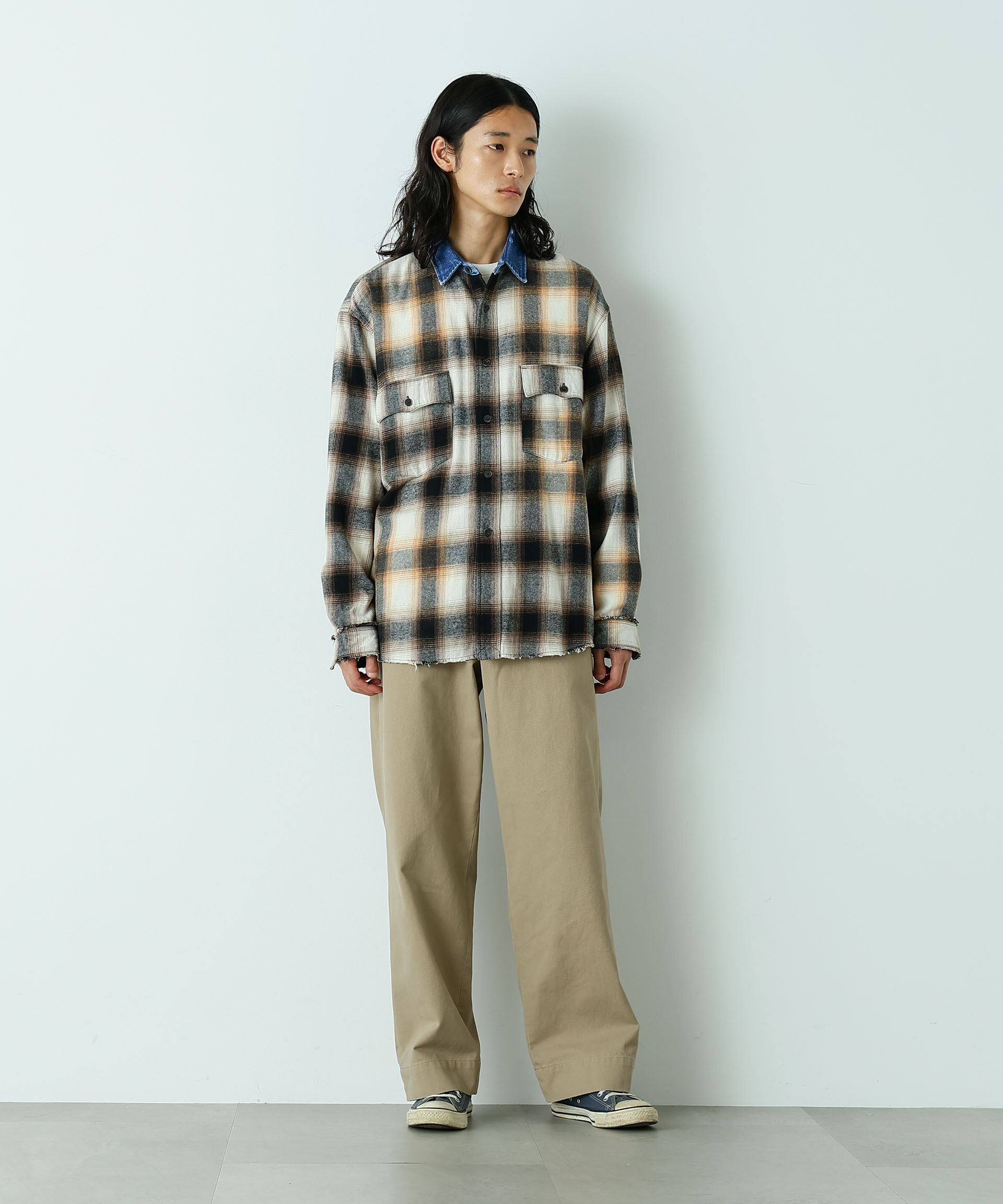 nano･universe「｢HOTEL PALACE｣ ヴィンテージライクオンブレチェックネルシャツ」|シャツ・ブラウス|