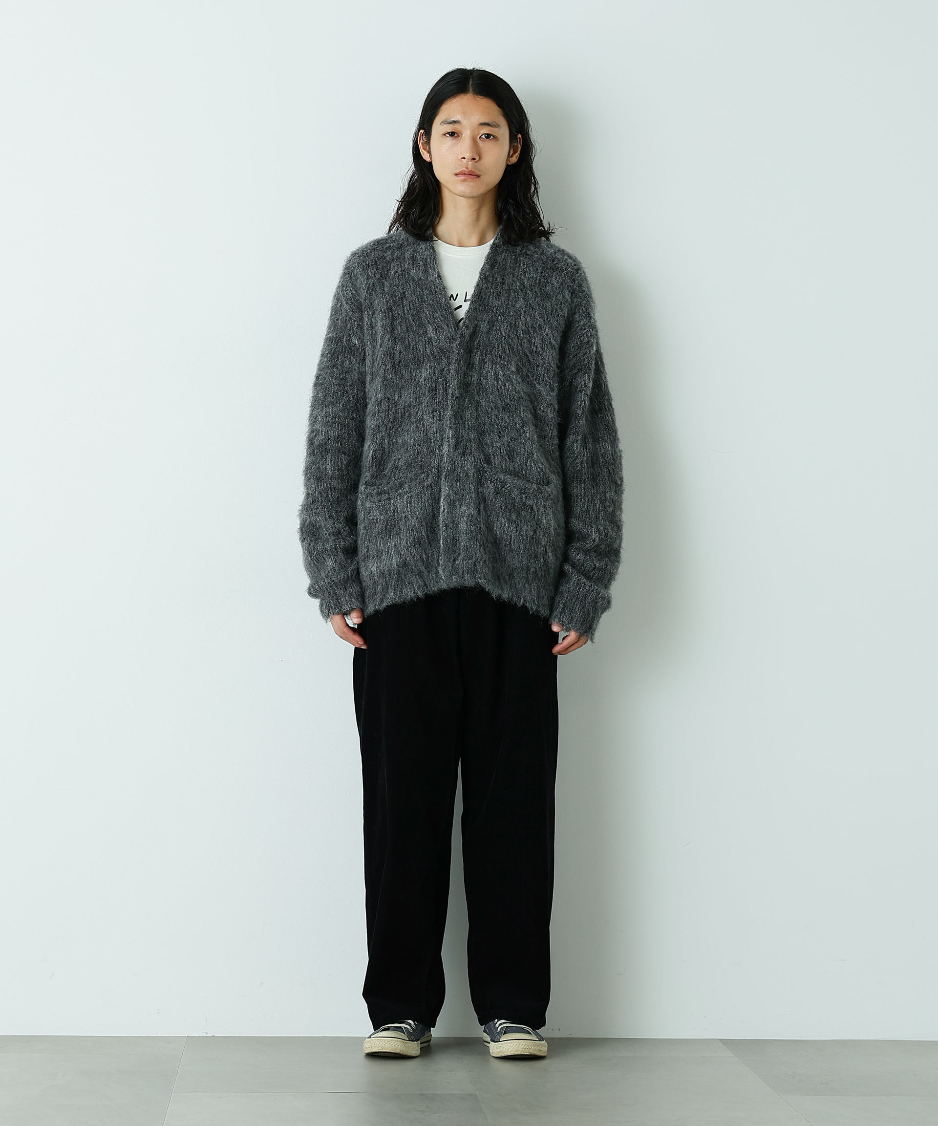 nano･universe「｢HOTEL PALACE｣ フライフロントミックスシャギーカーディガン」|ニット・セーター|