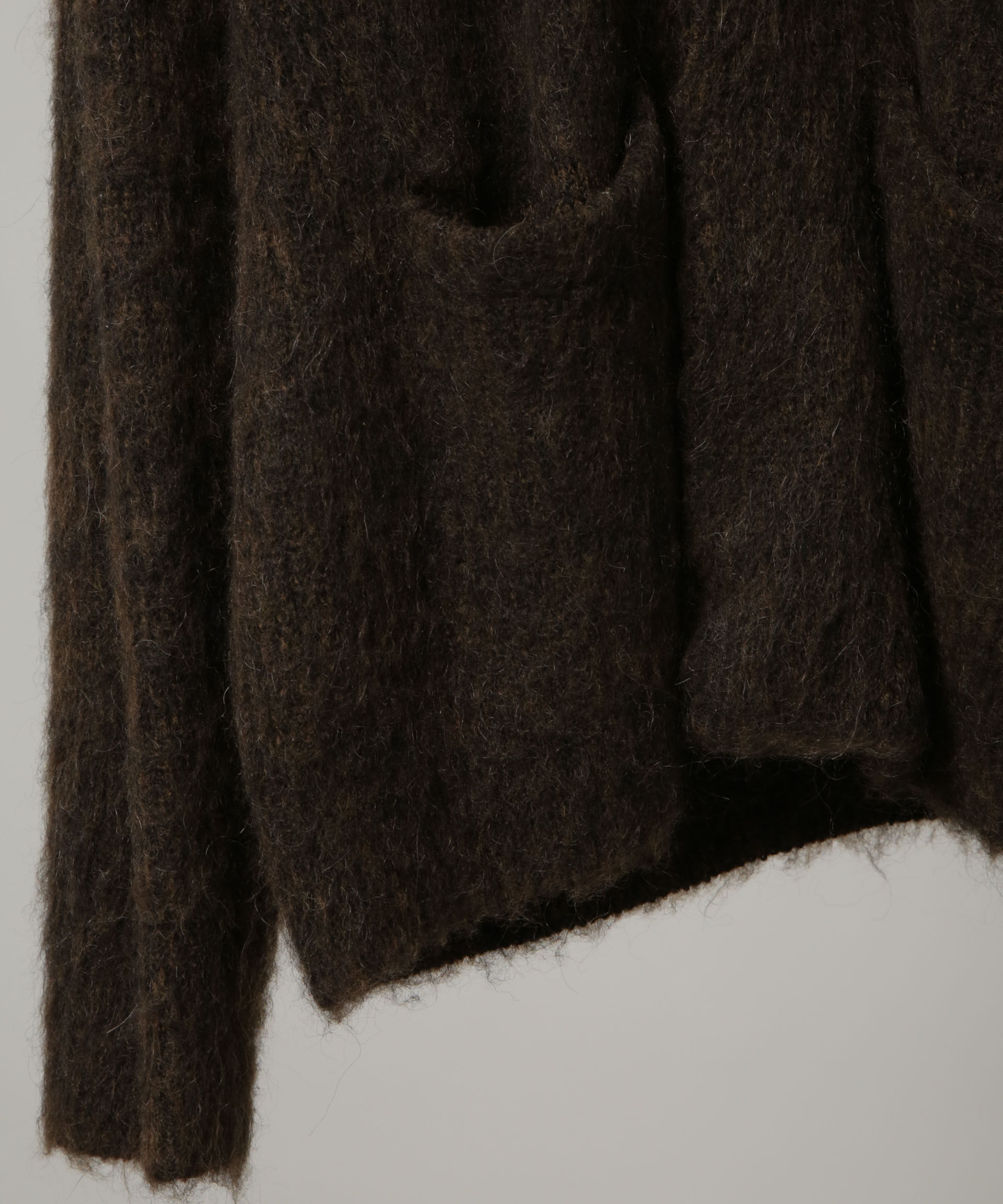 nano･universe「｢HOTEL PALACE｣ フライフロントミックスシャギーカーディガン」|ニット・セーター|