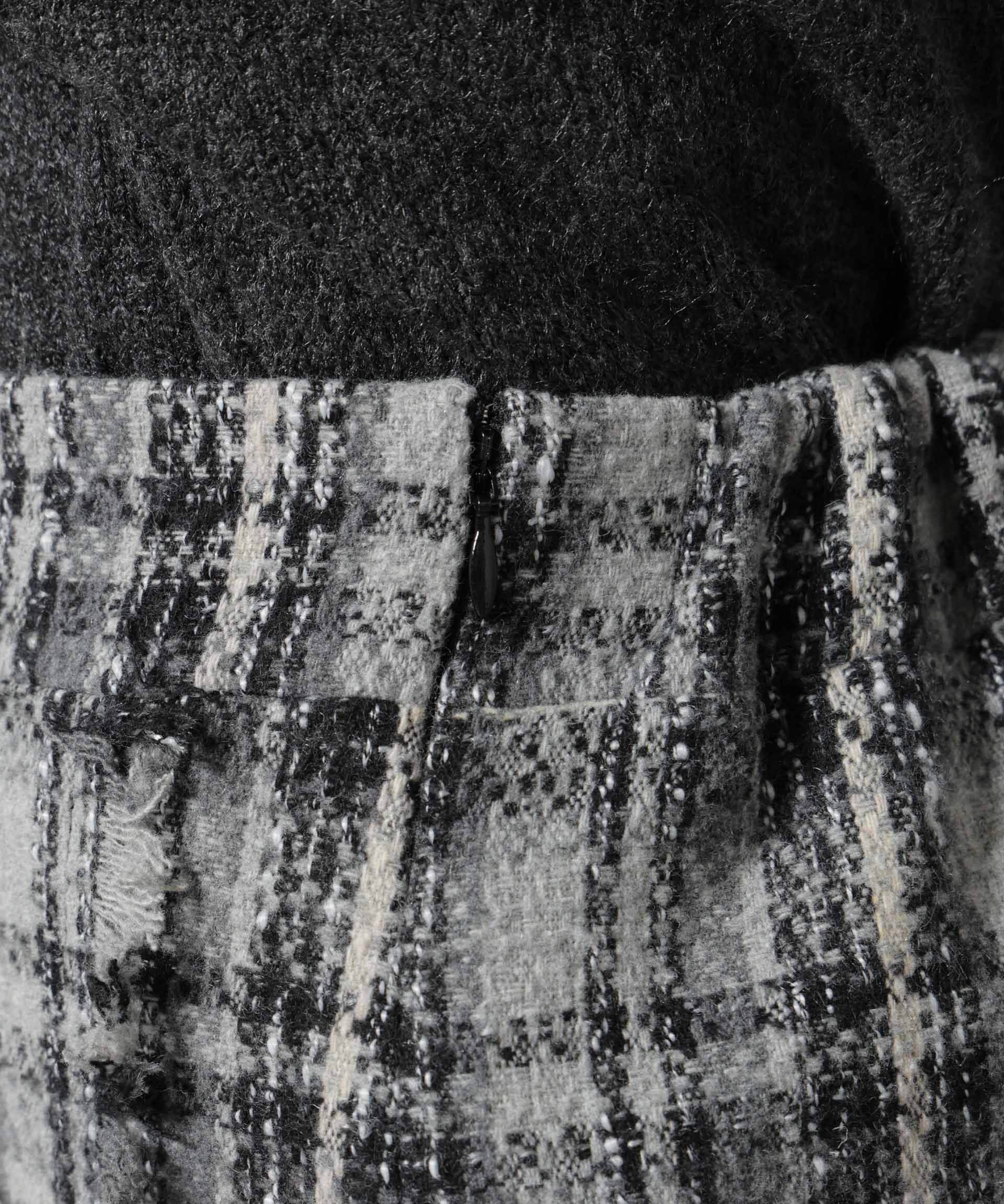 nano･universe「チェックフリンジラップ風スカート(セットアップ可)」|スカート|