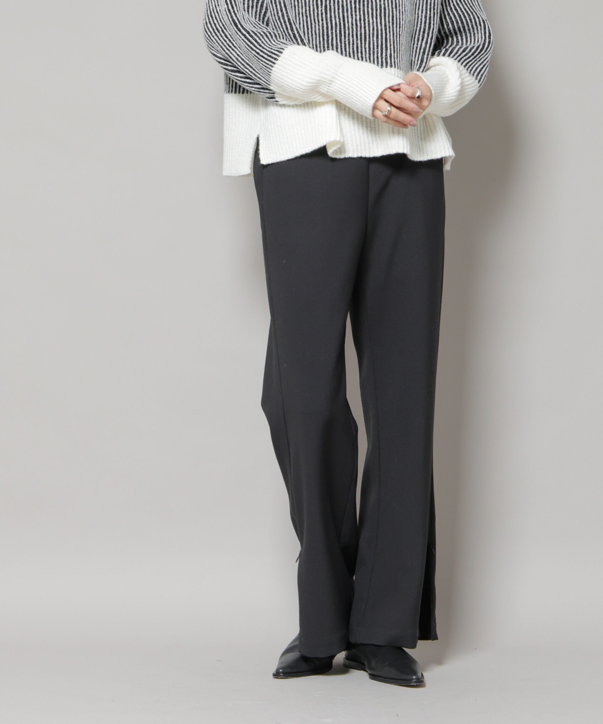 nano･universe「ジップスリットパンツ」|チノ|