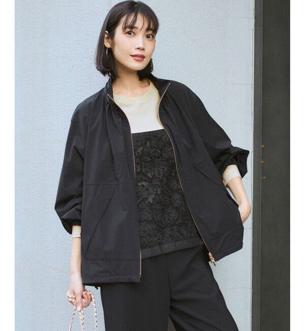 23区「2WAY ストレッチタフタ ボリュームスリーブブルゾン」|その他|ブラック系