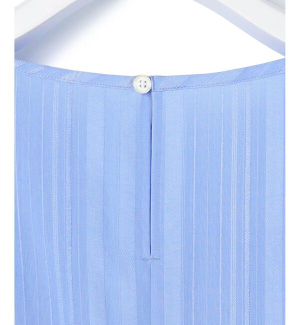 23区「ドビーストライプ クルーネック フレアブラウス」|シャツ・ブラウス|