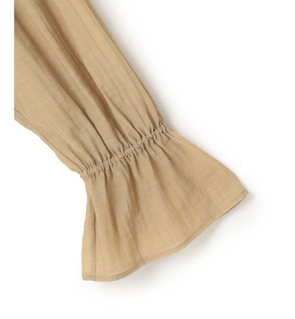 23区「リネンミックスシアースラブ ギャザーブラウス」|シャツ・ブラウス|